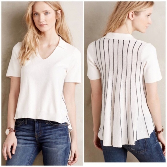 Anthropologie Tops - NWT Anthropologie Somerset Striped Collar Knit Top
